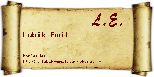 Lubik Emil névjegykártya